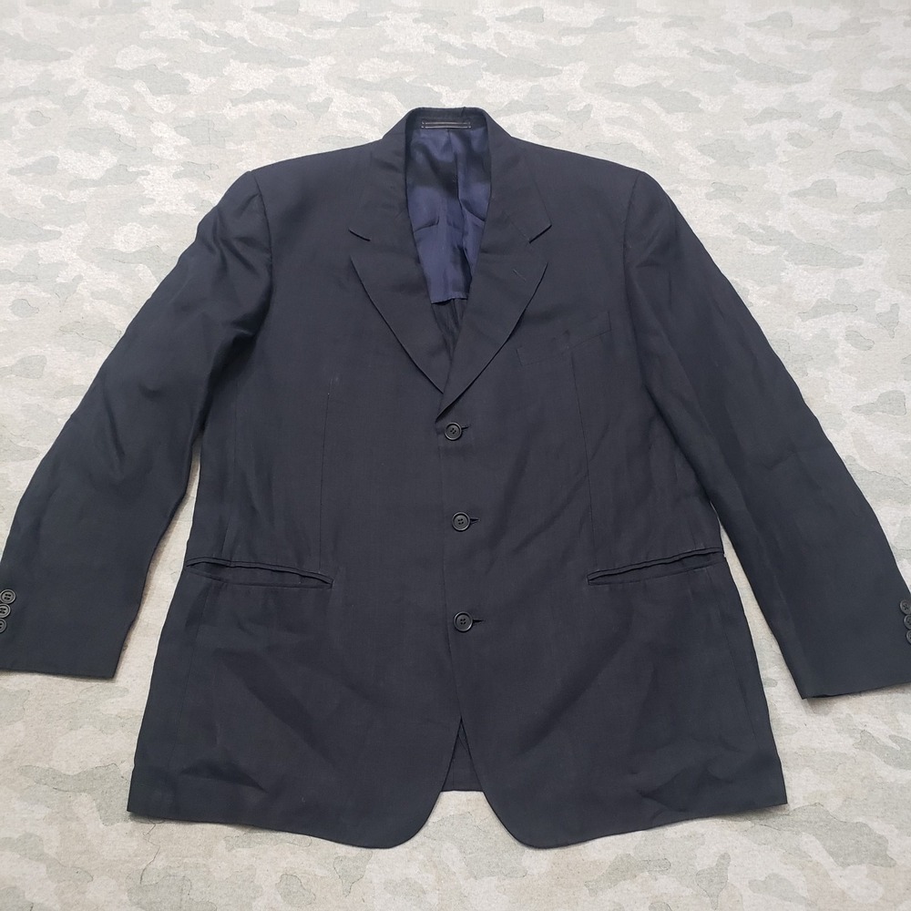 Ermenegildo Zegna Blazer Mens 44 Blue Wool 100% Sport Coat Career Soft